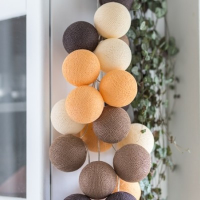 Гірлянда — нічник Cottonballlight 20 кульок у коробці Clay, жовтогарячий, фото 1