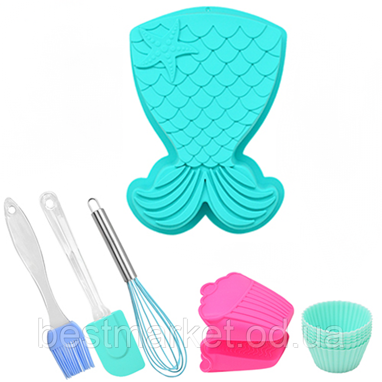 Набір для Випікання Силікон Stenson Mermaid MH-3920 11 пр./наб 24 х 24 х 3.5 см