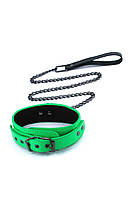 Ошейник с поводком NS Novelties ELECTRA COLLAR & LEASH GREEN