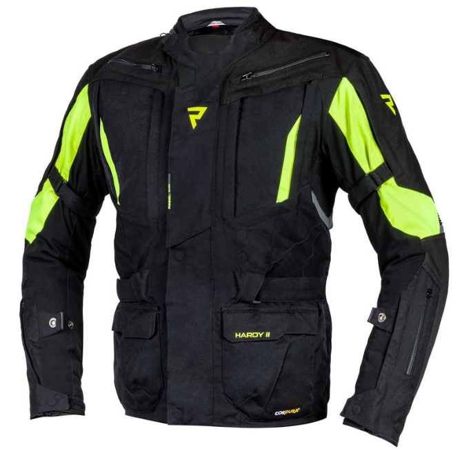 МОТОКУРТКА ТЕКСТИЛЬНА REBELHORN HARDY II BLACK/FLO YELLOW