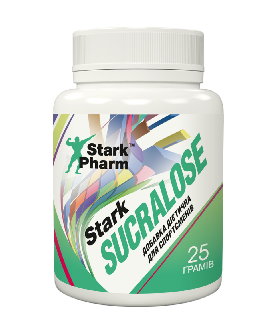 Підсолоджувач сукралоза Stark Pharm - Sucralose (25 грамів) (100% нешкідливість, 600 разів солодше цукру)