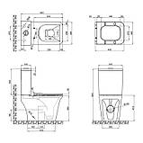 Qtap Kalao чаша унітаза підлогового Rimless гір. випуск, нижній підвод, без сидіння 660х360х820m WHITE, фото 2