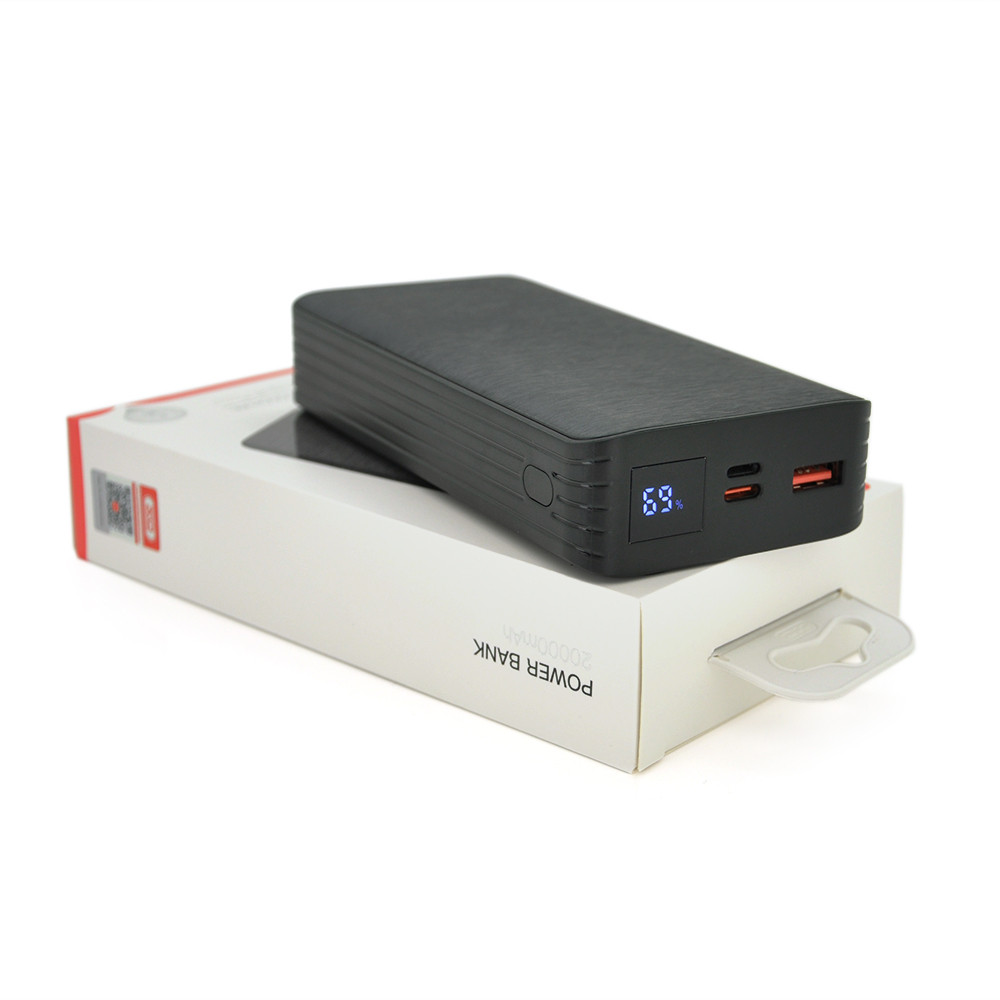 PowerBank XO-PR144-20000mAh, Input:Type-C+Lightning, Output:5USB+3Type-C, QC22.5W/PD20W, Black, Q68, фото 1