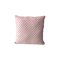 Подушка декоративная однотонная плюш минки (розовая) 40/40 см.