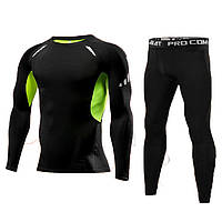 Термобелье для взрослых Thermal Underwear SPORT Winter Ventilation Adult Black/Green 175-180 см L (3352)