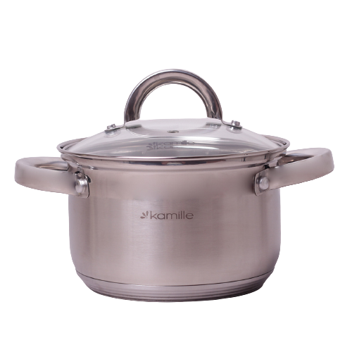 Каструля Kamille KM-5616S 2.1 л з нержавіючої сталі з кришкою