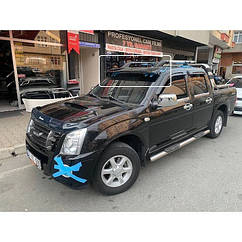 Козирок на лобове скло на рамі V1 для Isuzu D-Max (2011-2019) чорний глянець Полістирол