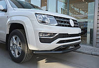 Передний ус двойной Vegas 2016-2021 (черный) для Volkswagen Amarok