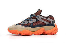 Чоловічі Кросівки Adidas Yeezy Boost 500 Enflame Brown Blue Orange / Адідас Ізі Буст 500 Енфлейм Коричневі, фото 3