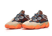 Чоловічі Кросівки Adidas Yeezy Boost 500 Enflame Brown Blue Orange / Адідас Ізі Буст 500 Енфлейм Коричневі, фото 6