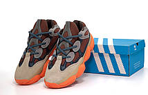 Чоловічі Кросівки Adidas Yeezy Boost 500 Enflame Brown Blue Orange / Адідас Ізі Буст 500 Енфлейм Коричневі, фото 5