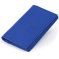 Визитница-книжка ST Leather 19219 синяя женская кожанная