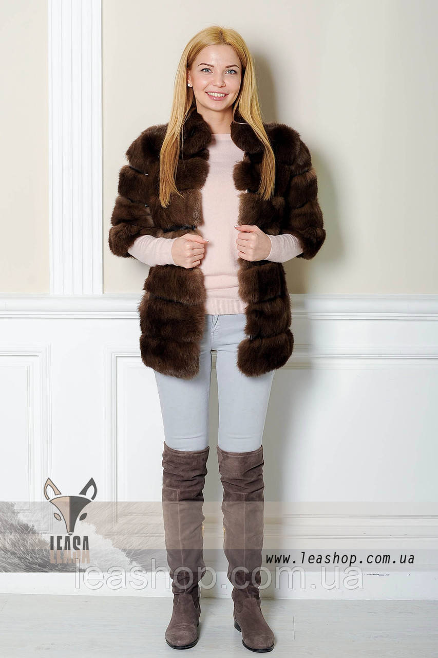 Хутряний кожушок під соболь рукав 3-4, фото 1