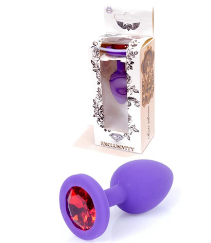 Силіконовий анальний затор Boss Series - Jewellery Purple Silicon PLUG Small Red S, фото 1