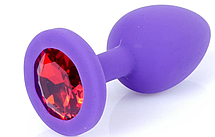 Силіконовий анальний затор Boss Series - Jewellery Purple Silicon PLUG Small Red S, фото 5