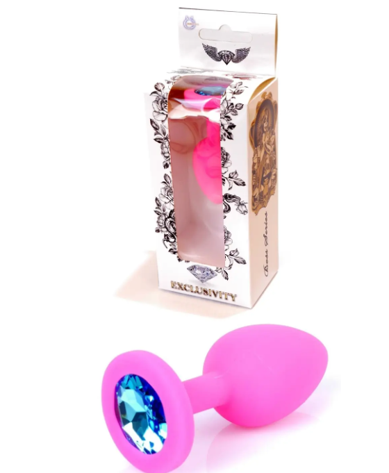 Силіконовий анальний затор Boss Series - Jewellery Pink Silicon PLUG Small Light Blue S