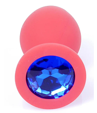 Силіконовий анальний затор Boss Series - Jewellery Red Silicon PLUG Medium Blue M, фото 4