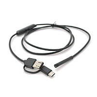 3 in 1 TYPE-C/MicroUSB/PC HD эндоскоп, м&#039;який дріт, 1м