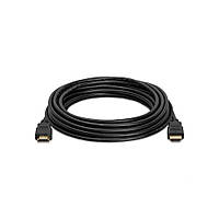 Кабель Merlion HDMI-HDMI HIGH SPEED 5.0m, v1.4, OD-7.5mm, круглий Black, коннектор Black, (Пакет) Q80