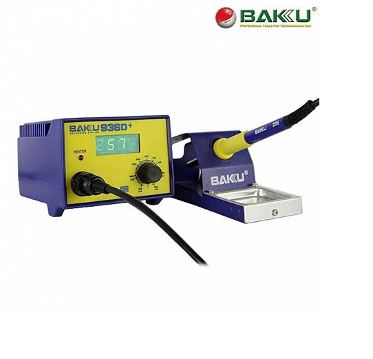 Паяльна станція BAKKU BK-936D+, цифрова індикація, паяльник з блоком регулювання, Box (263*215*118) 1,7 кг