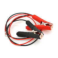 З'єднувальні дроти із затискачами АКБ, довжина 1,0 м, дріт мідний 2.5 мм2, "Крокодили" BLACK/RED