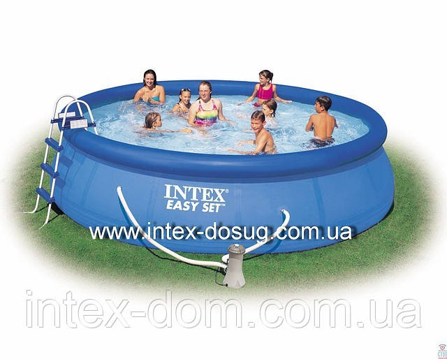 Надувний басейн intex 56414 (457х91 див. ) + насос-фільтр, сходи, набір для чищення київ..., фото 1