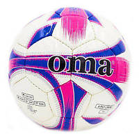 Мяч футбольный Oma JM-4 №5 Бело-розово-фиолетовый (57429137)