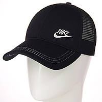 Черная летняя мужская женская кепка тракер Найк Nike с сеткой