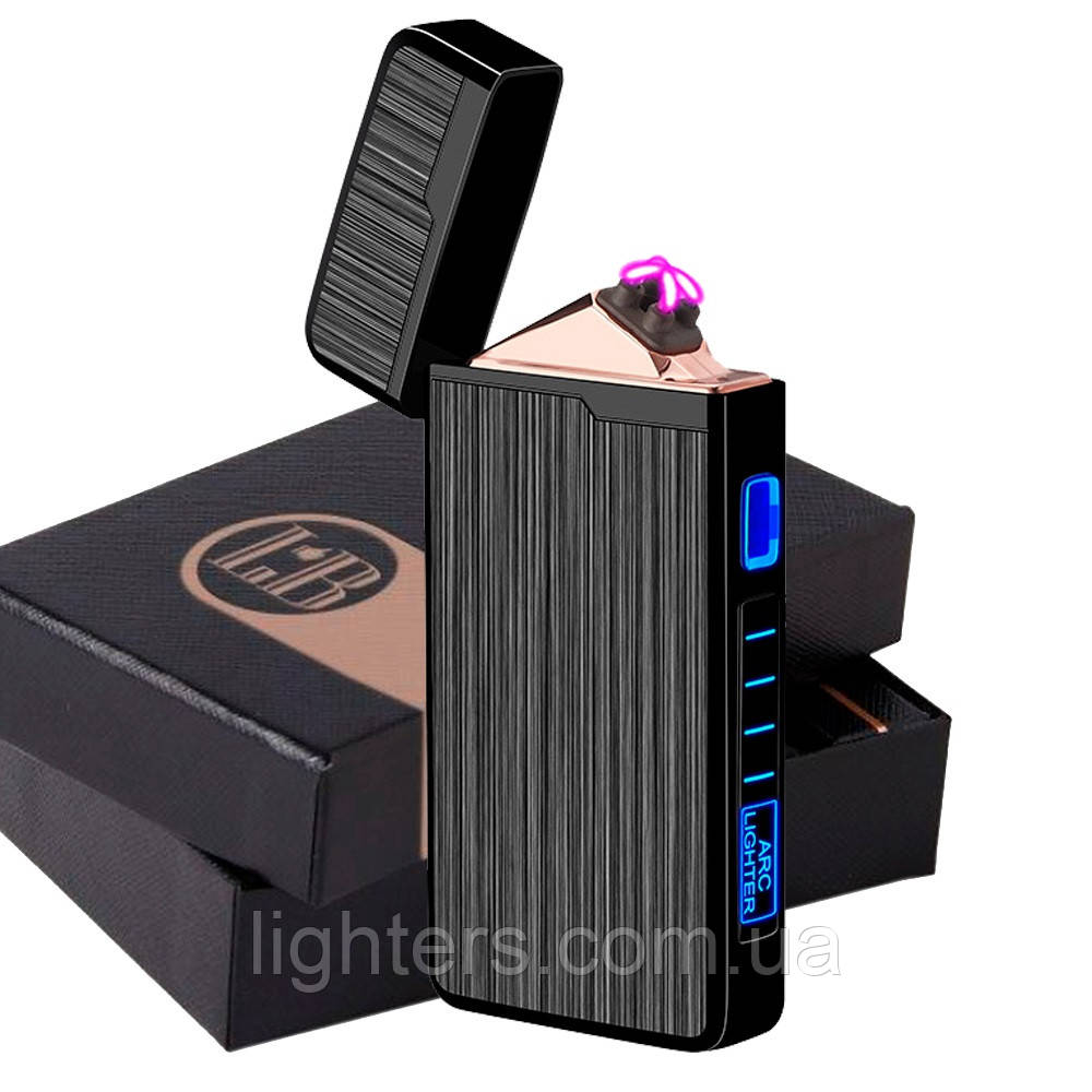 Електроімпульсна запальничка USB дводугова в подарунковій упаковці LG-631B