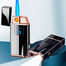 Електронна запальничка USB + турбо з ліхтариком у подарунковій упаковці LG-642, фото 4