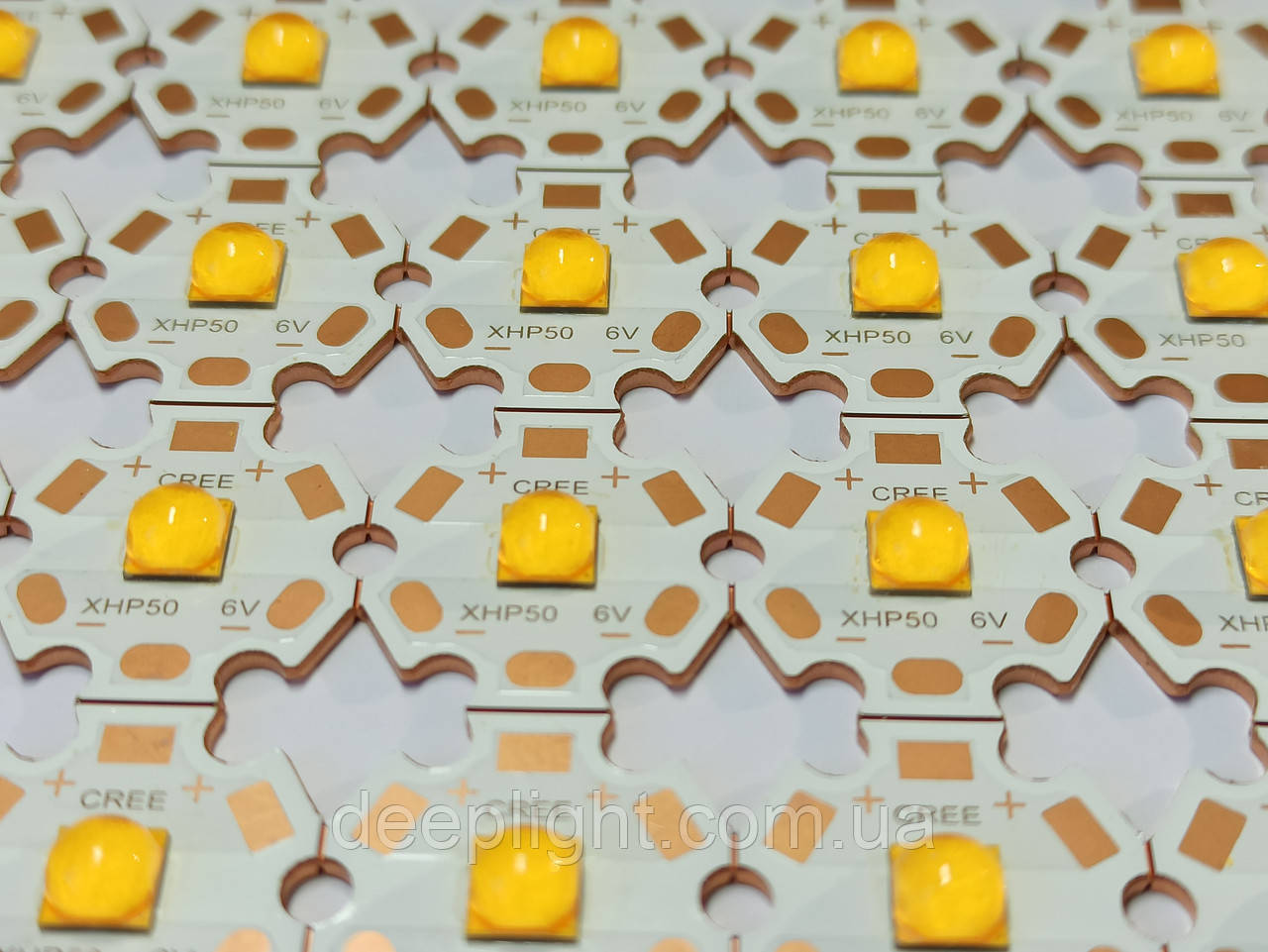 CREE XHP50.2 6V 3000К 19W для ліхтарів фар світильників мідь 20 мм жовтий прямий тепловідвід, фото 1