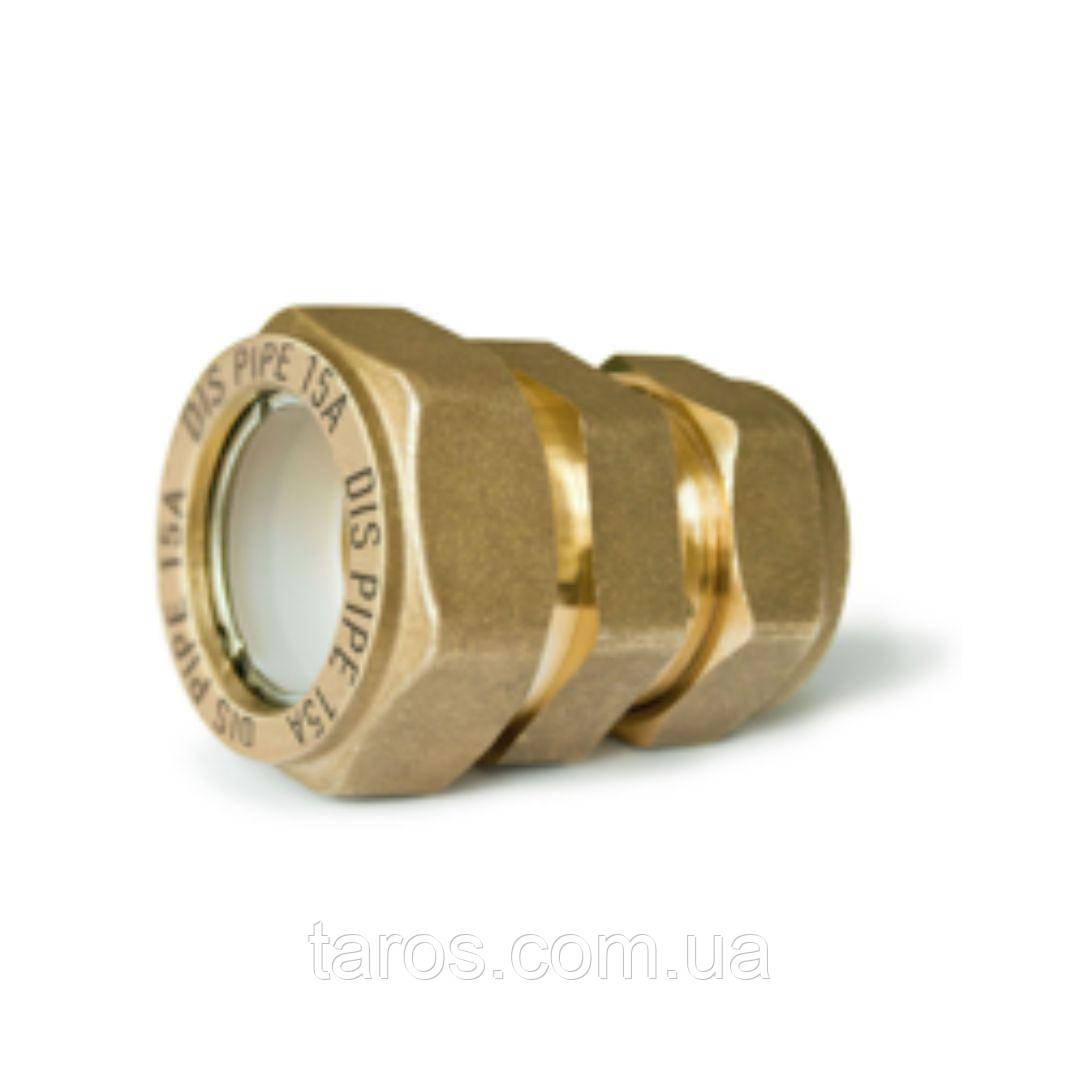 Муфта сполучна перехідна латунна труба-труба 20х15 мм