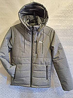 Куртка підліткова демісезонна з капюшоном Puma 11-15 років, сірого кольору