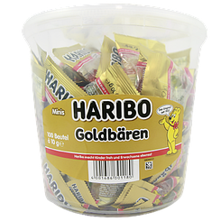 Желейки ведмедики міні золоті (відро) Харібо Haribo goldbaren 100*10g 1kg 6шт/ящ (Код: 00-00013657)