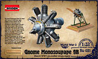 Roden 621 Gnome Monosoupape 9B Двигатель самолета Сборная Пластиковая Модель в Масштабе 1:32