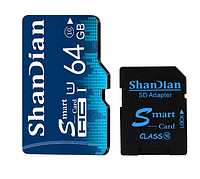 Карта памяти для планшета и телефона Micro SD XC SHANDIAN 64 Gb class 10 U1