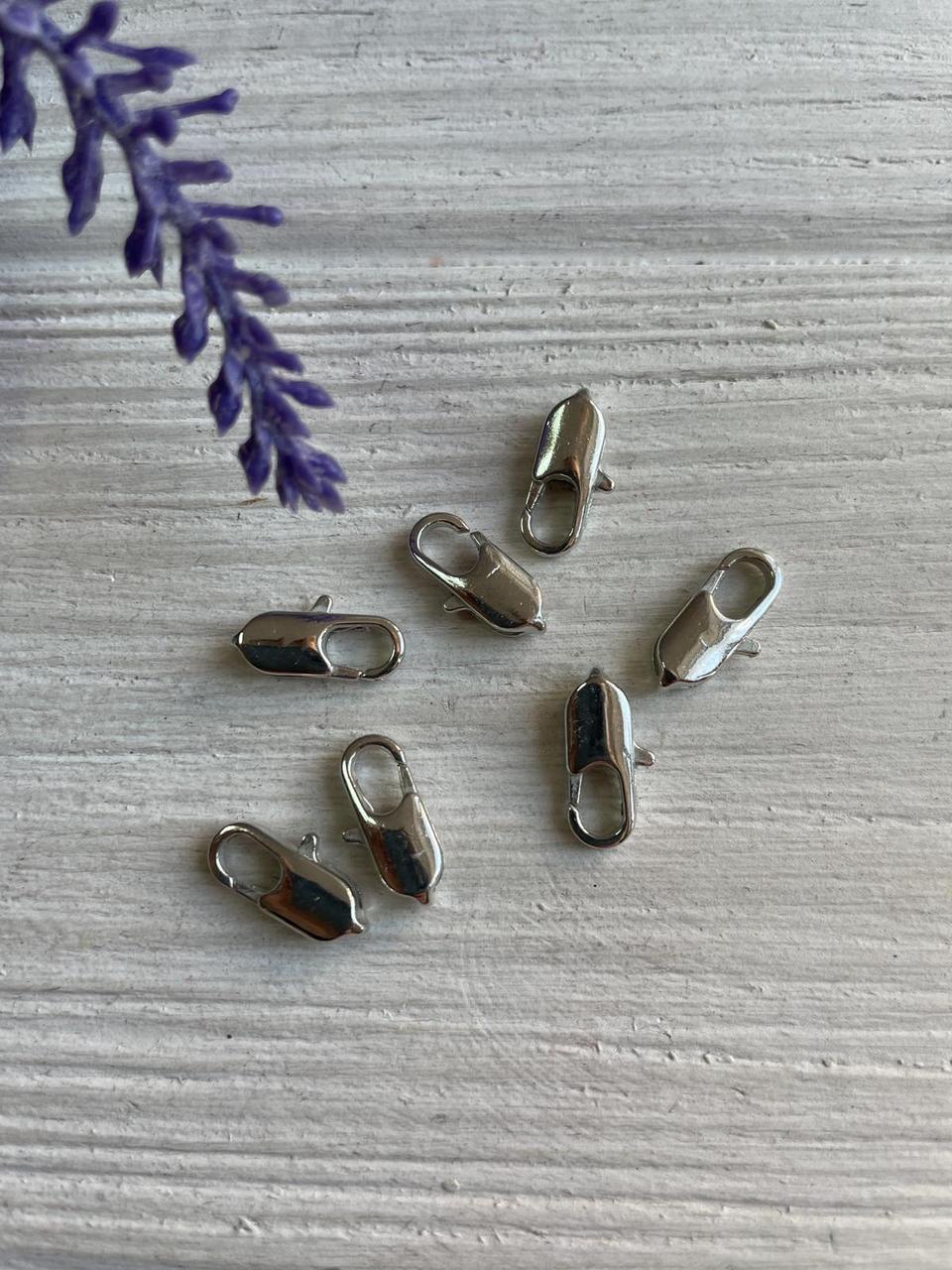 Карабін маленький 14 мм   срібло 1 шт