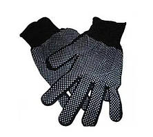 Рукавиці чорні ЖІНОЧІ в крапку