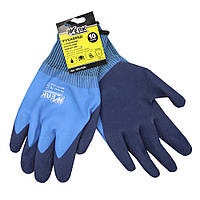Рукавички поліестер блакитні з подвійним латексним покриттям з підвіскою WERK