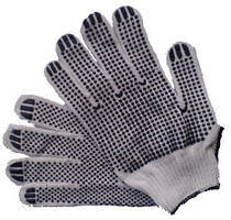 Рукавички трикотажнi  бiлий колiр з ПВХ нанесенням крапка з двох сторін,  р.10 WERK
