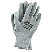 Рукавички трикотажнi ПЕ, сірий колiр, ПУ покриття з підвіскою WERK
