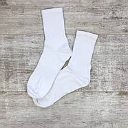 Жіночі білі високі шкарпетки з бавовни спортивна резинка Krokus, фото 2