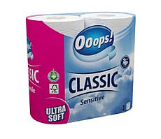 Акція Туал. папір Ooops! 3-ох шар. 4шт. Класік Сенсетів 140відр. (10/360), шт