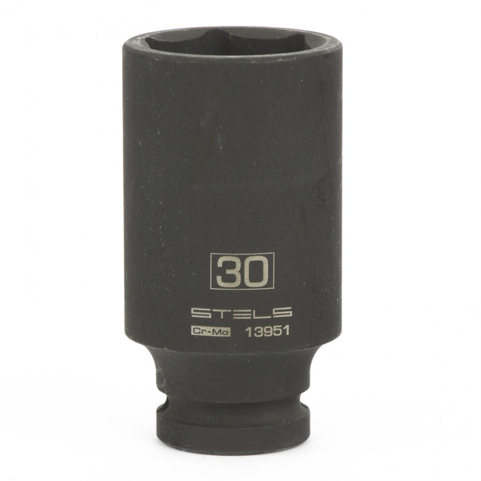 Головка ударна подовжена шестигранна, 30 мм, 1/2"", CrMo // Stels