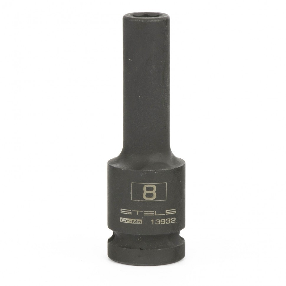 Головка ударна подовжена шестигранна, 8 мм, 1/2"", CrMo // Stels
