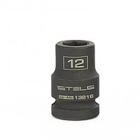 Головка ударна шестигранна, 12 мм, 1/2"", CrMoult Stels