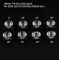 Tir оптика 20мм 3535 LED 60°, 85°