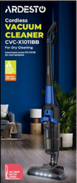 Пилосос безпровідний акумуліторний із підсвічуванням щітки ARDESTO CVC-X1011BB, фото 1