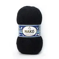 Nako MOHAIR DELICATE (Мохер Деликат)№ 217/6130 черный (Полушерстяная пряжа, нитки для вязания)