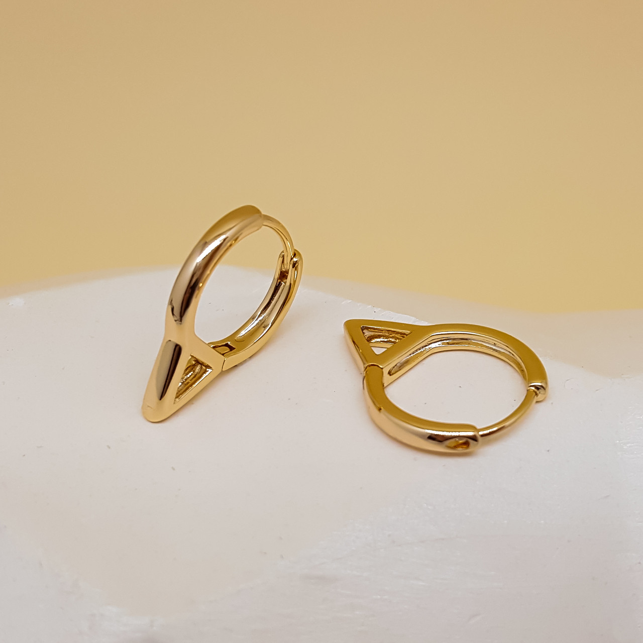 Сережки "Класика", без каміння, медичне золото Xuping MNML 18К